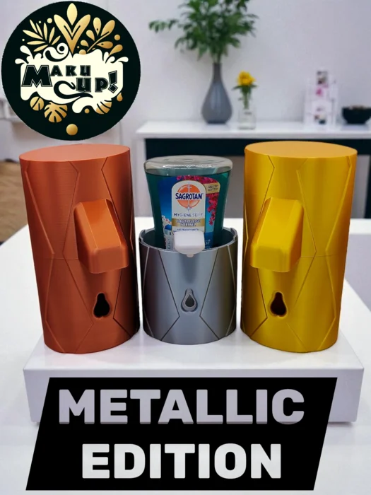 Metallic Edition - Stylische Schutzhülle für Seifenspender Sagrotan No-Touch – Modernes Rauten-Relief Design