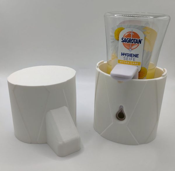 Stylische Schutzhülle für Seifenspender Sagrotan No-Touch – Modernes Rauten-Relief Design – Bild 3