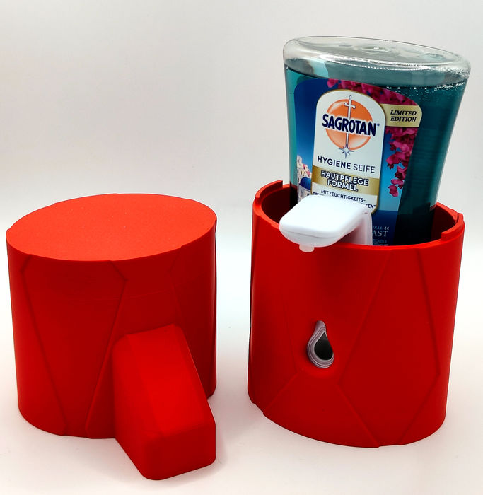 Stylische Schutzhülle für Seifenspender Sagrotan No-Touch – Modernes Rauten-Relief Design – Bild 11