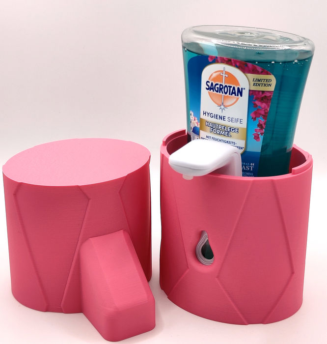 Stylische Schutzhülle für Seifenspender Sagrotan No-Touch – Modernes Rauten-Relief Design – Bild 14