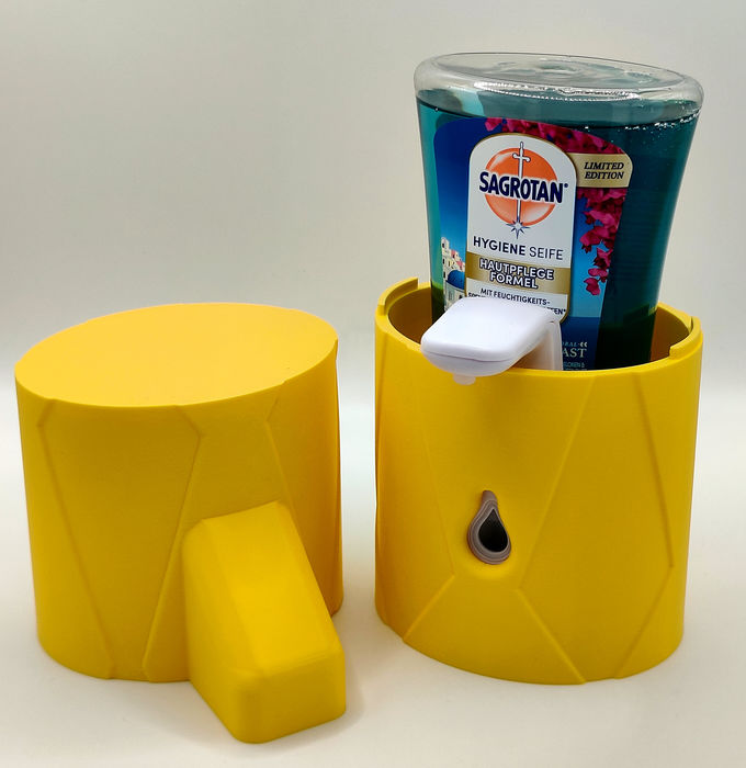 Stylische Schutzhülle für Seifenspender Sagrotan No-Touch – Modernes Rauten-Relief Design – Bild 6