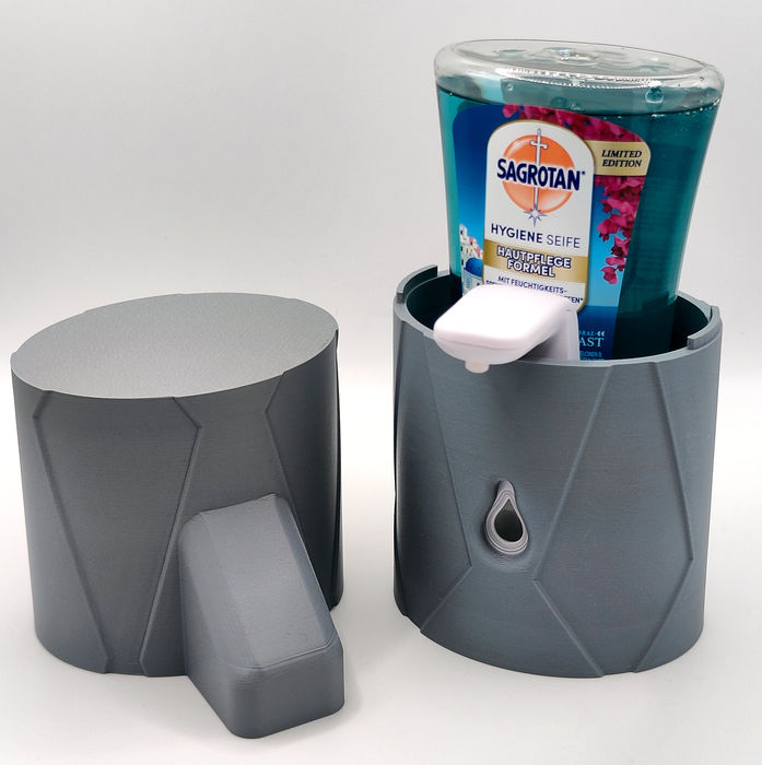Stylische Schutzhülle für Seifenspender Sagrotan No-Touch – Modernes Rauten-Relief Design – Bild 7