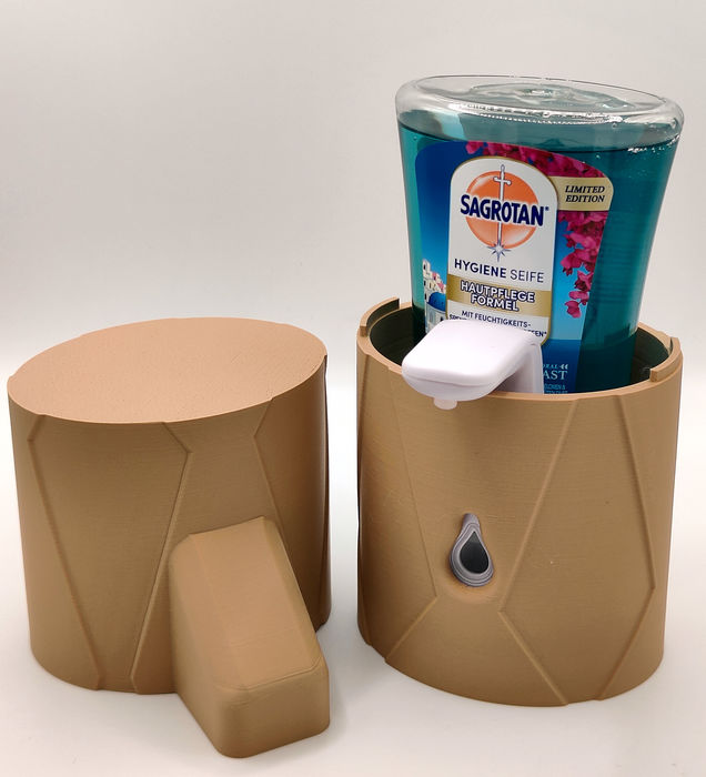 Stylische Schutzhülle für Seifenspender Sagrotan No-Touch – Modernes Rauten-Relief Design – Bild 10