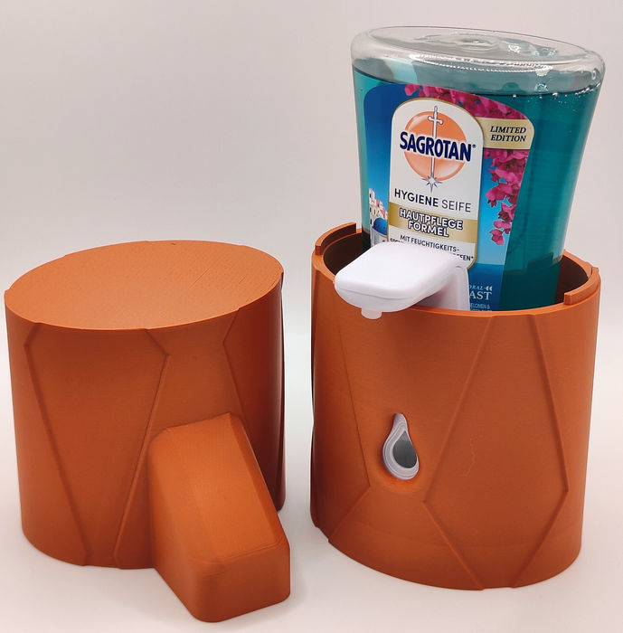 Stylische Schutzhülle für Seifenspender Sagrotan No-Touch – Modernes Rauten-Relief Design – Bild 16