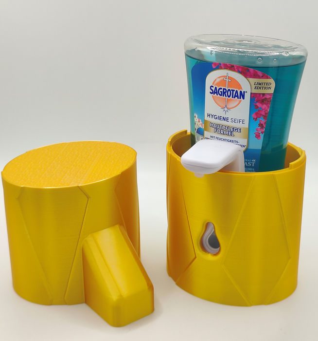 Metallic Edition - Stylische Schutzhülle für Seifenspender Sagrotan No-Touch – Modernes Rauten-Relief Design – Bild 2