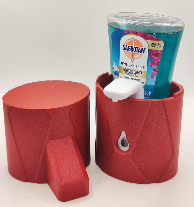 Weihnachts Edition - Stylische Schutzhülle für Seifenspender Sagrotan No-Touch – Modernes Rauten-Relief Design – Bild 4